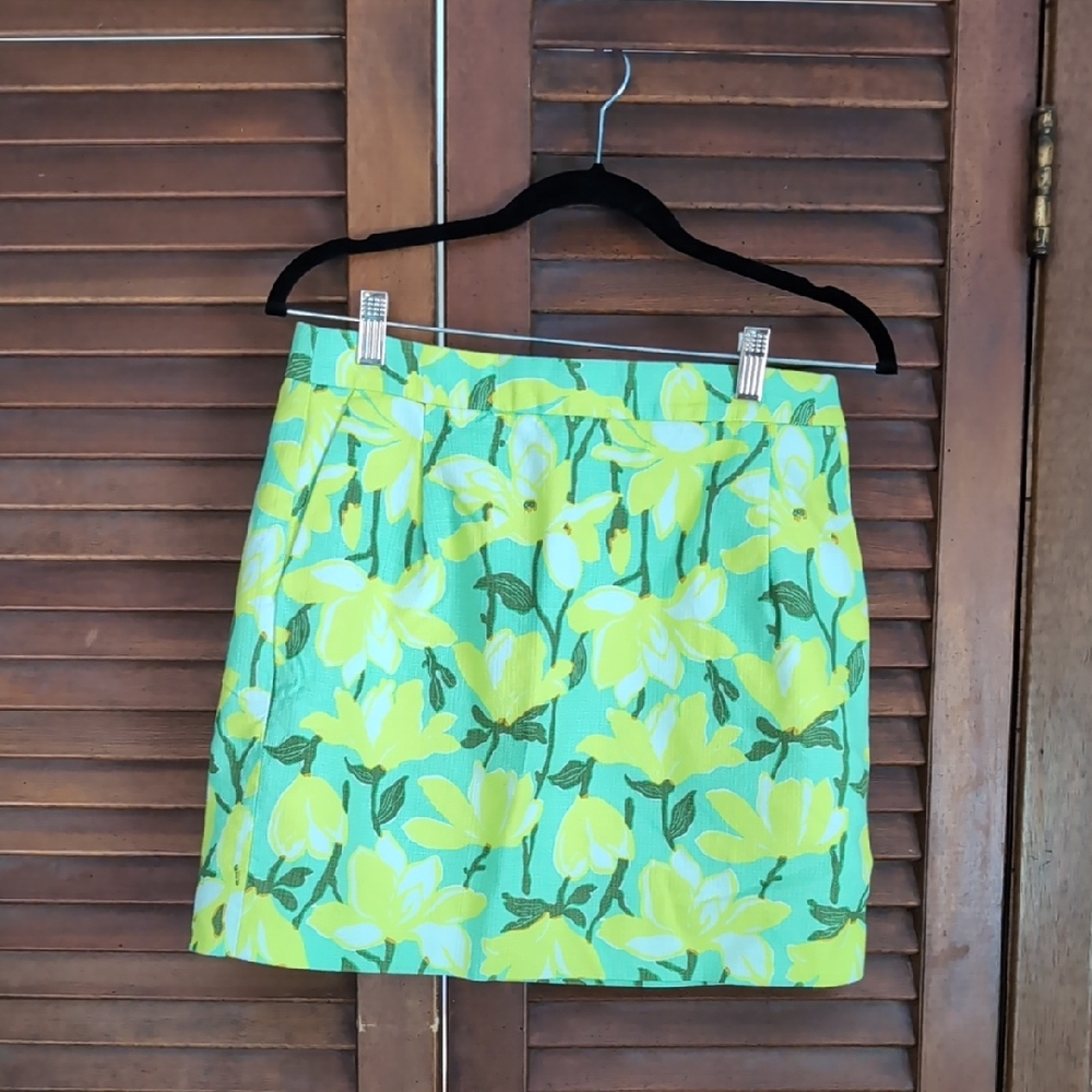 J. Crew Yellow and Green Bubble Mini Skirt